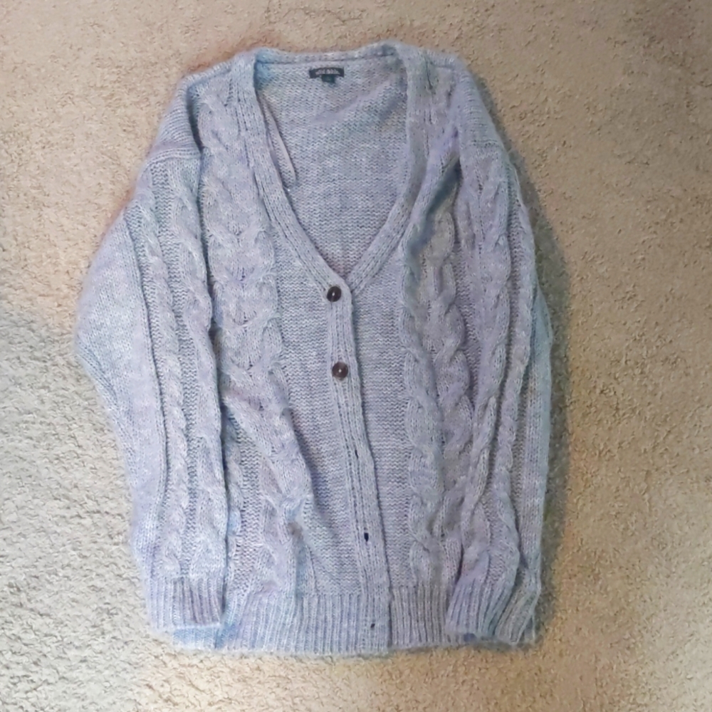 Gray Cable Cardigan